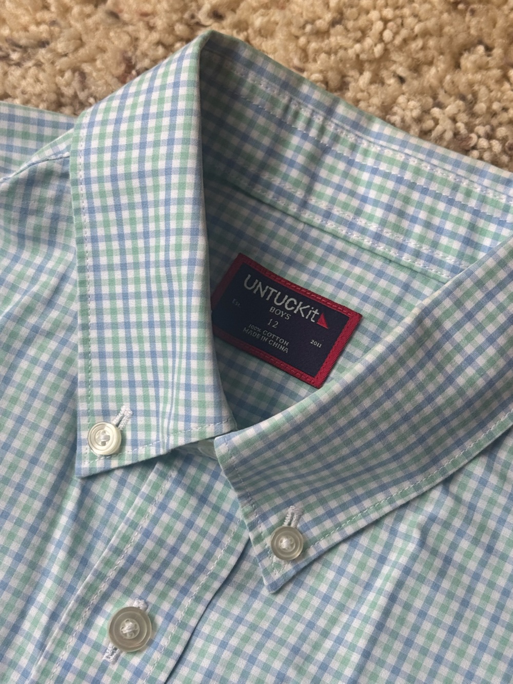 UNTUCKit youth Lightweight plaid Button-Down Shirt